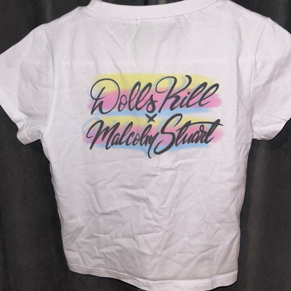 DOLLSKILL - CURRENT MOOD X Malcolm Stuart EXCLUSIVE SPRAY-PAINT TEE (BNWT) (L)